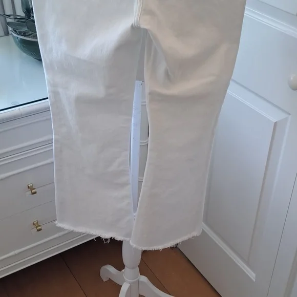 Vineyard Vines Womens White Stretch Denim Crop Flare Jeans Raw Hem S-10 - Picture 6 of 10